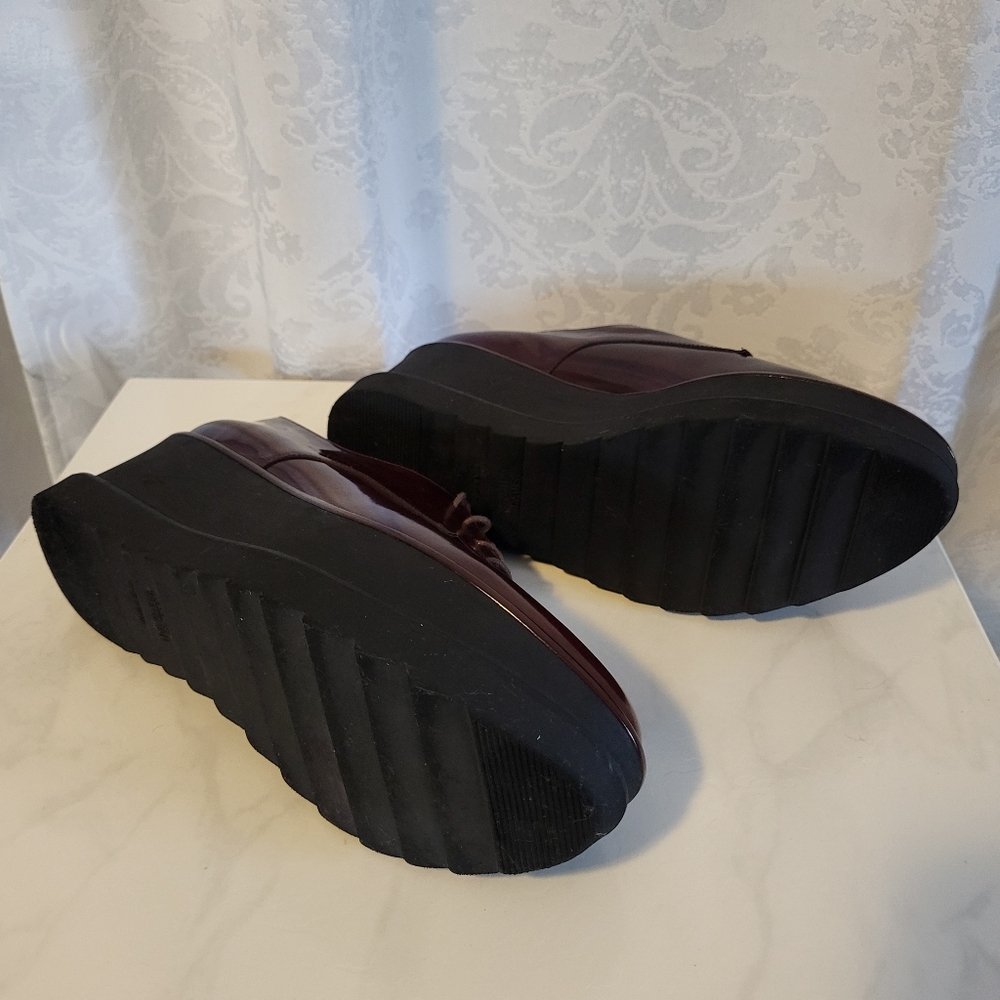 Stuart Weitzman Kent Platform Oxford, Women Shoes Size 9M, Color Burgundy - Picture 4 of 12